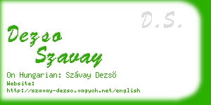 dezso szavay business card